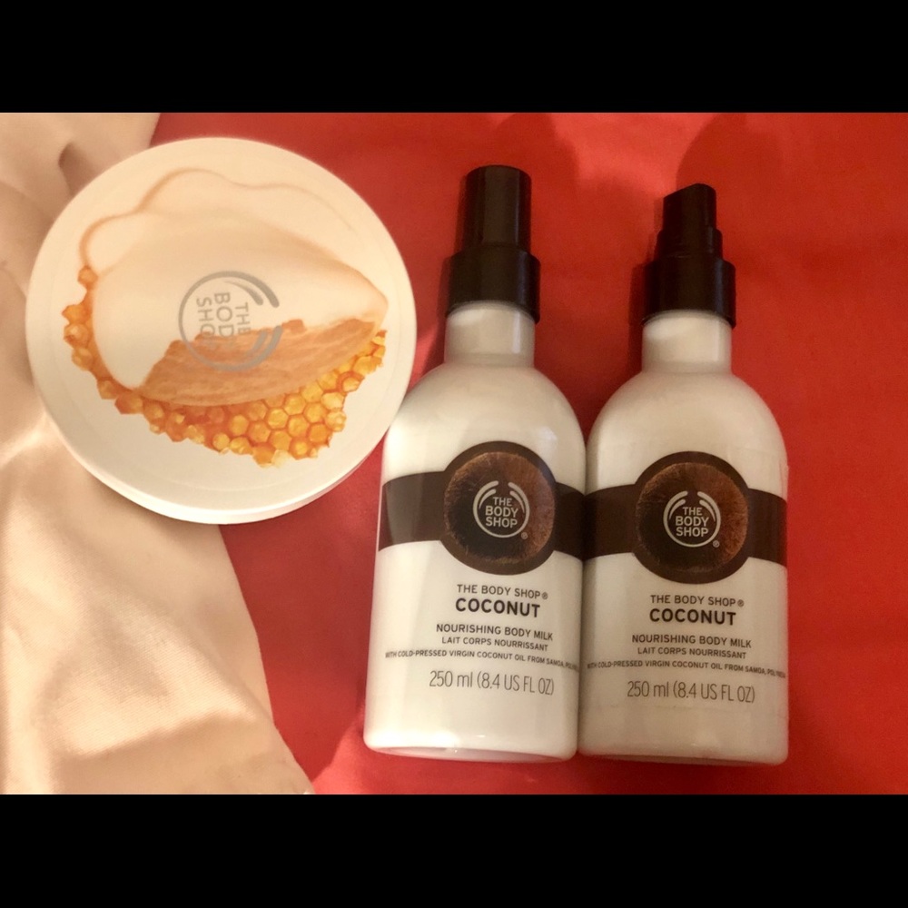 The body shop body butter and lotion set of 3